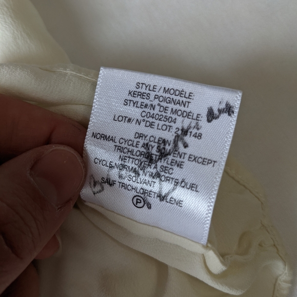 Theory 100% Silk Halter Top Half Button Down Creamy White Small Relaxed Fit - Picture 9 of 12